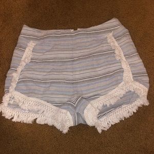 Lulus Blue and White Shorts